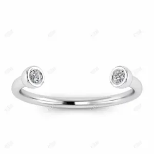 0.07CT Lab Grown Diamond Open Shank Minimalist Ring