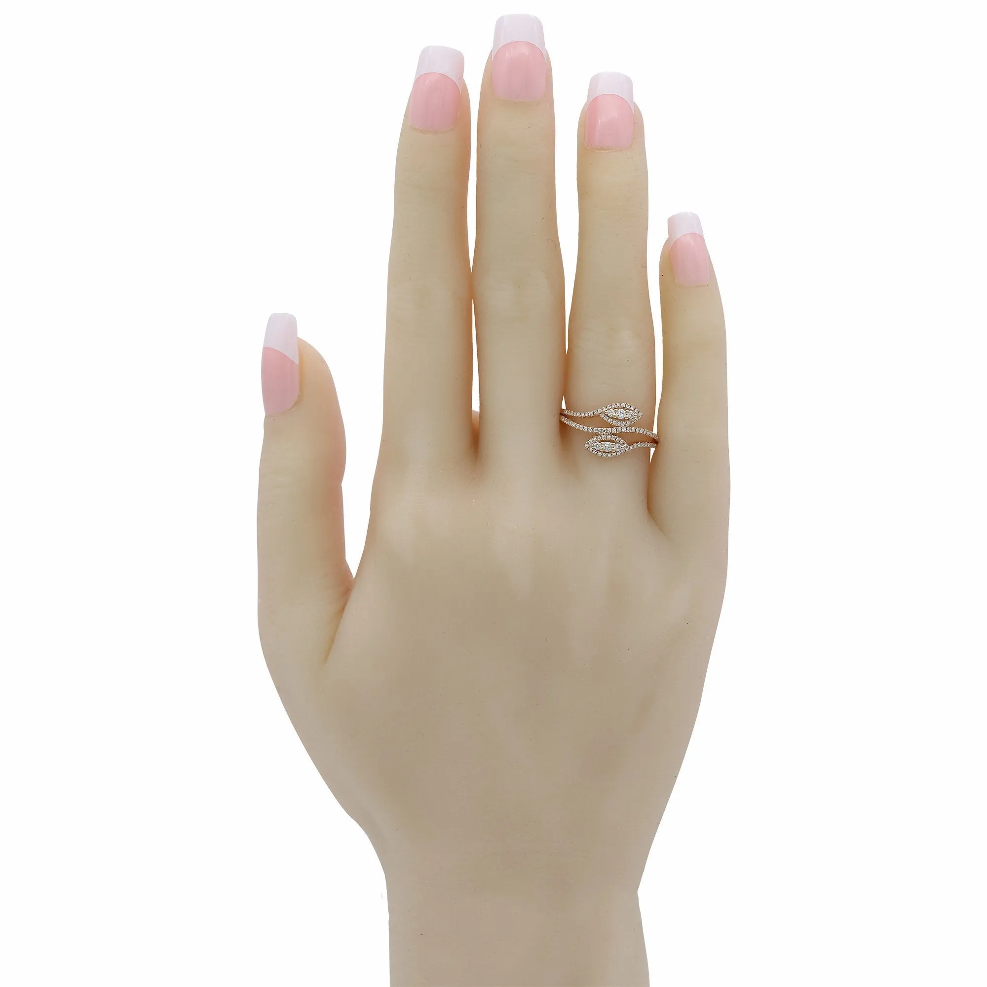 0.32CT Bisou Leaf Diamond Ring in 14K Rose Gold