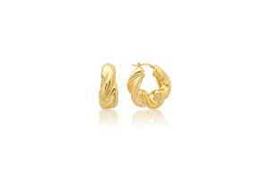 1 1/4" Chunky Twist Hoop Earrings