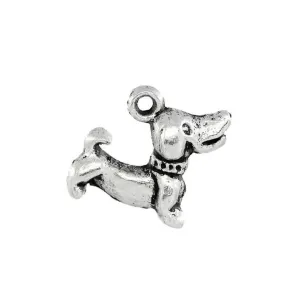 10 Pcs Tibetan Silver DACHSHUND DOG 18mm x 15mm Charms Pendants, Lead & Nickel Free Metal Charms Pendants Beads