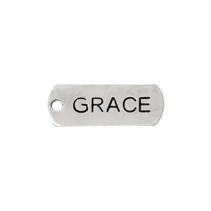 10 Pcs Tibetan Silver GRACE 21mm x 8mm Charms Pendants, Lead & Nickel Free Metal Charms Pendants Beads