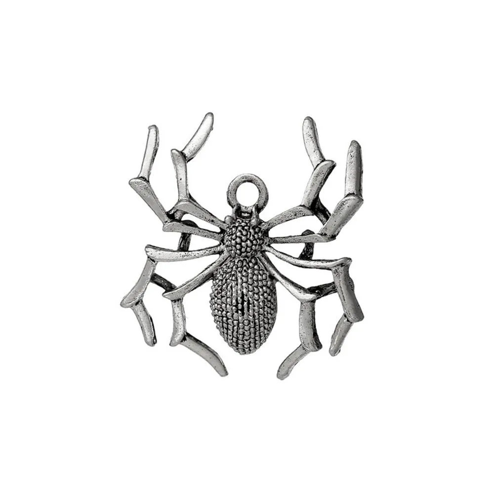 10 Pcs Tibetan Silver HALLOWEEN SPIDER 35mm x 31mm Charms Pendants, Lead & Nickel Free Metal Charms Pendants Beads