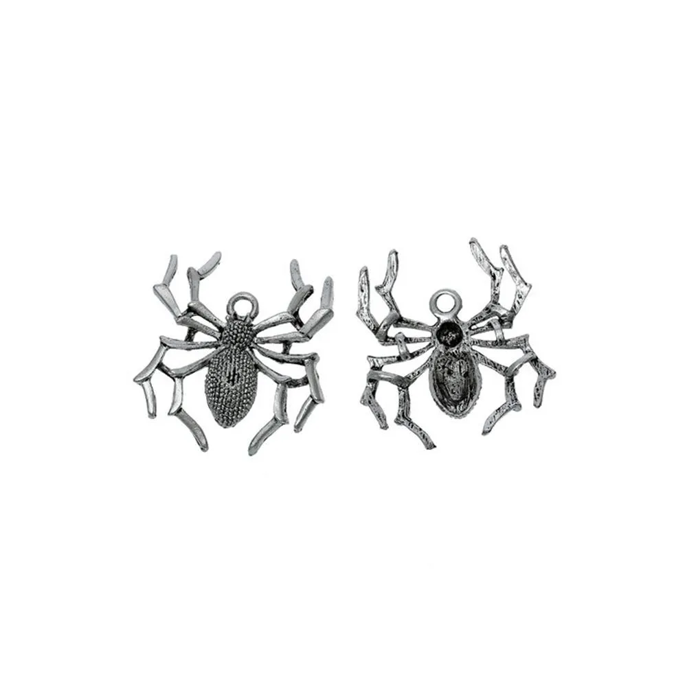 10 Pcs Tibetan Silver HALLOWEEN SPIDER 35mm x 31mm Charms Pendants, Lead & Nickel Free Metal Charms Pendants Beads