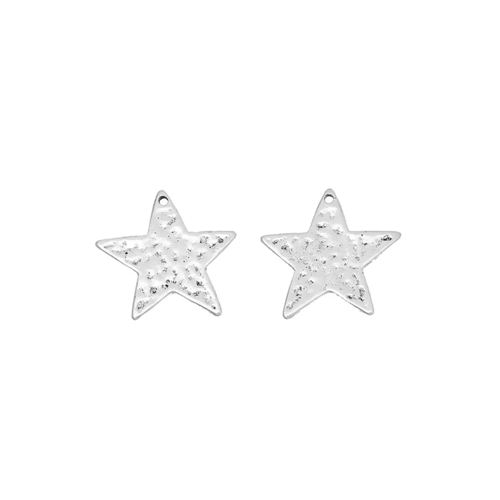 10 Pcs Tibetan Silver PENTAGRAM STAR 25mm x 25mm Charms Pendants, Lead & Nickel Free Metal Charms Pendants Beads