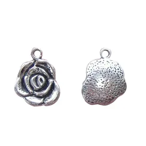 10 Pcs Tibetan Silver Rose Flower Head Alice In Wonderland 17X14mm 3D Charms Pendants