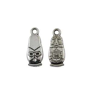 10 Pcs Tibetan Silver Russian Doll Matryoshka 18X8.5mm Charms Pendants