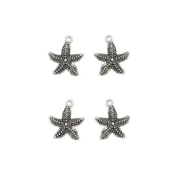 10 Pcs Tibetan Silver Starfish Sea Star 22X19mm Charms Pendants