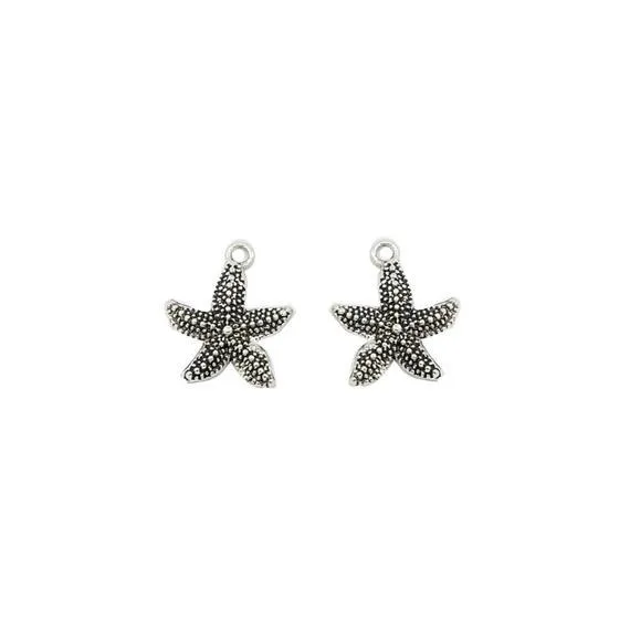 10 Pcs Tibetan Silver Starfish Sea Star 22X19mm Charms Pendants