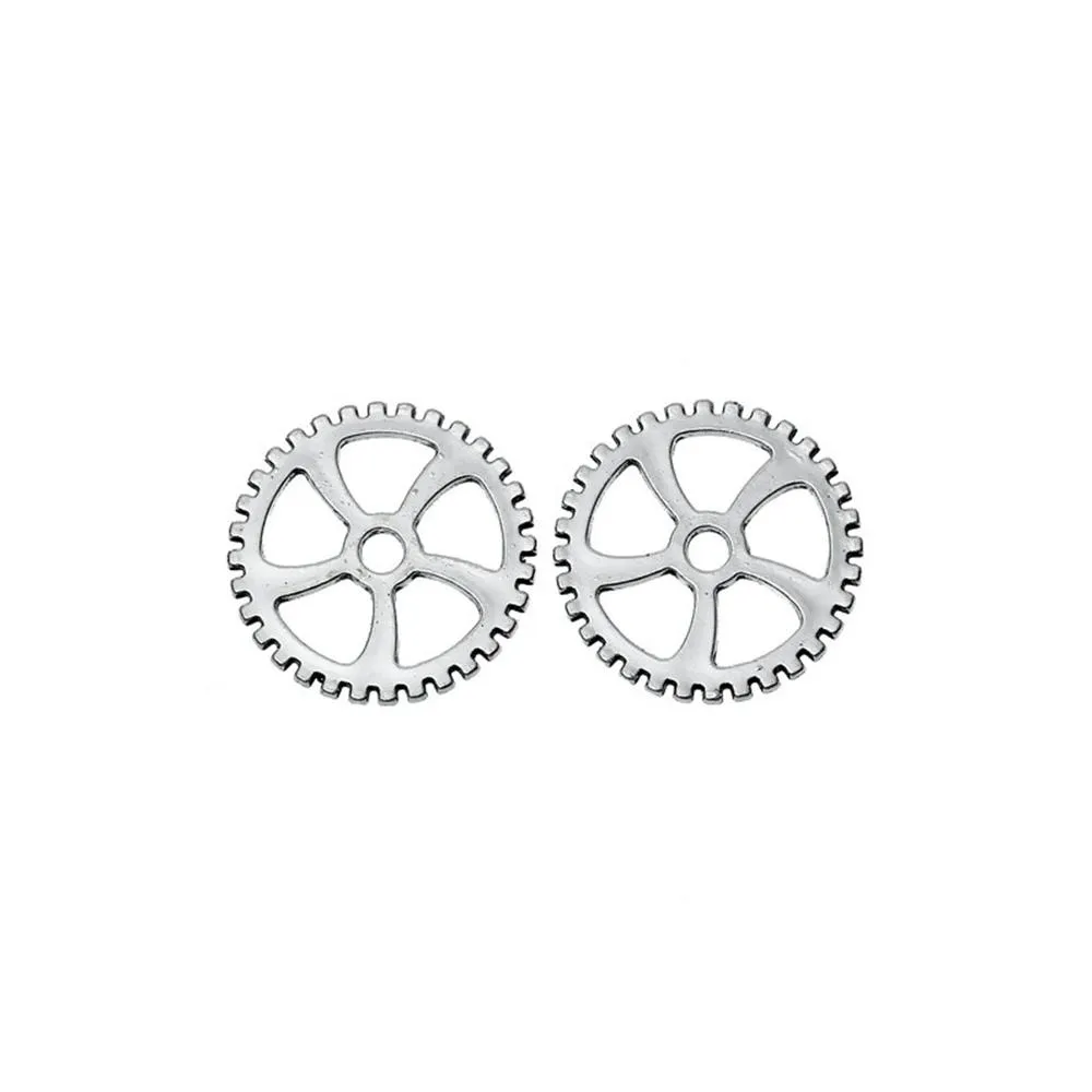 10 Pcs Tibetan Silver STEAMPUNK GEAR 30mm DIA Charms Pendants, Lead & Nickel Free Metal Charms Pendants Beads