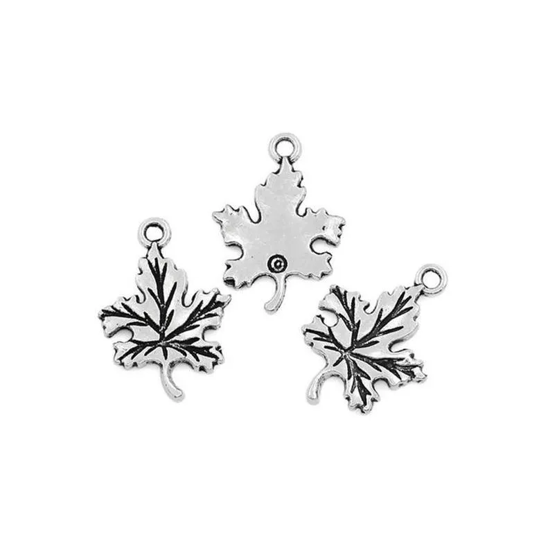 10 Pcs Tibetan Silver WINTER LEAF 23mm x 16.5mm Charms Pendants, Lead & Nickel Free Metal Charms Pendants Beads