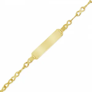 10K Yellow Gold Baby & Toddler Fancy ID Bracelet