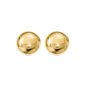 10K Yellow Gold High Polish Button Stud Earrings