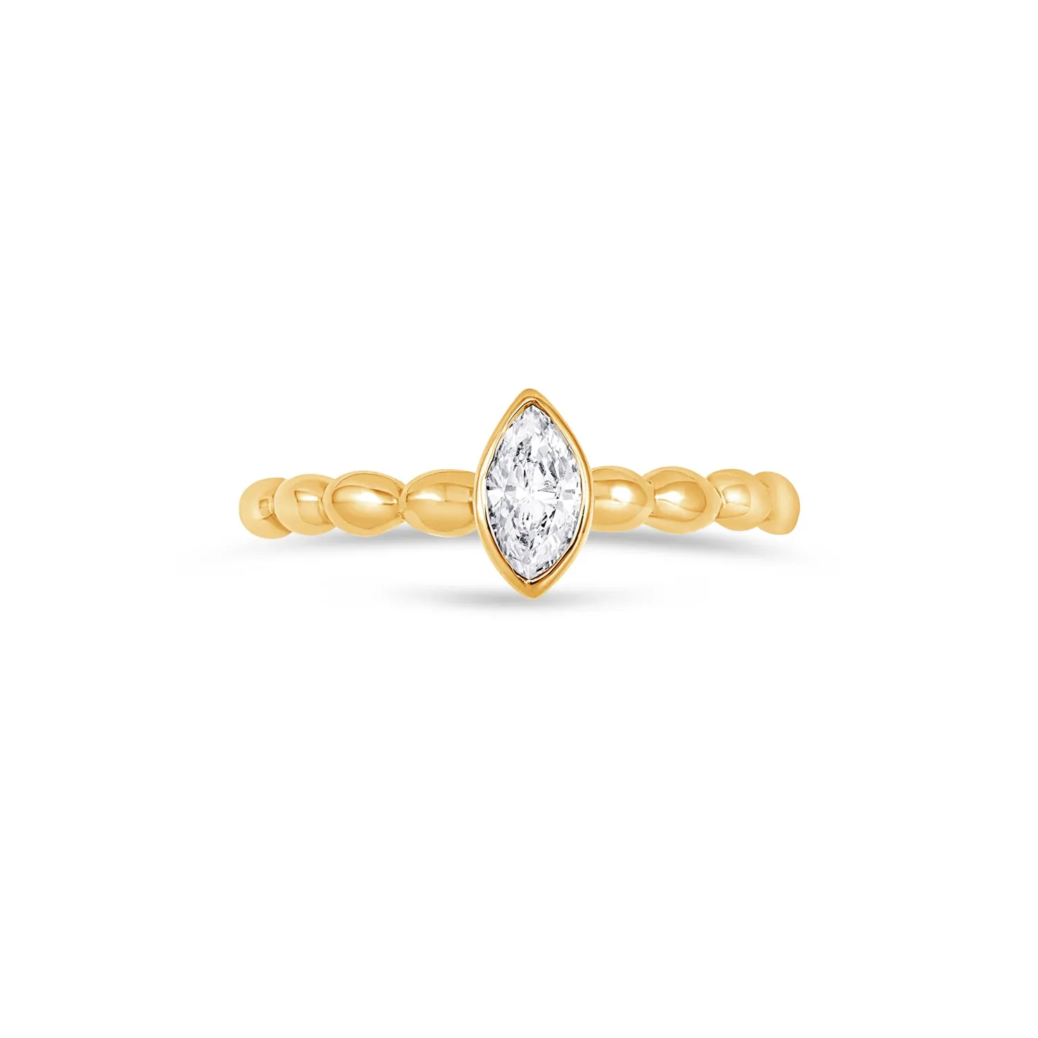 14k Bubbles Narrative Ring with Marquise Diamond 0.25ct