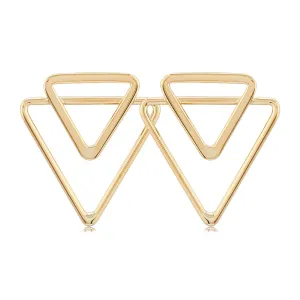 14k Double Triangle Earrings