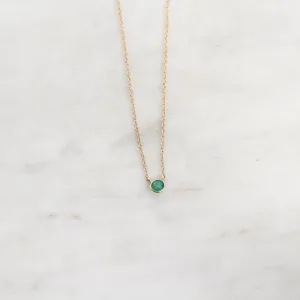 14k Emerald Solitaire Necklace