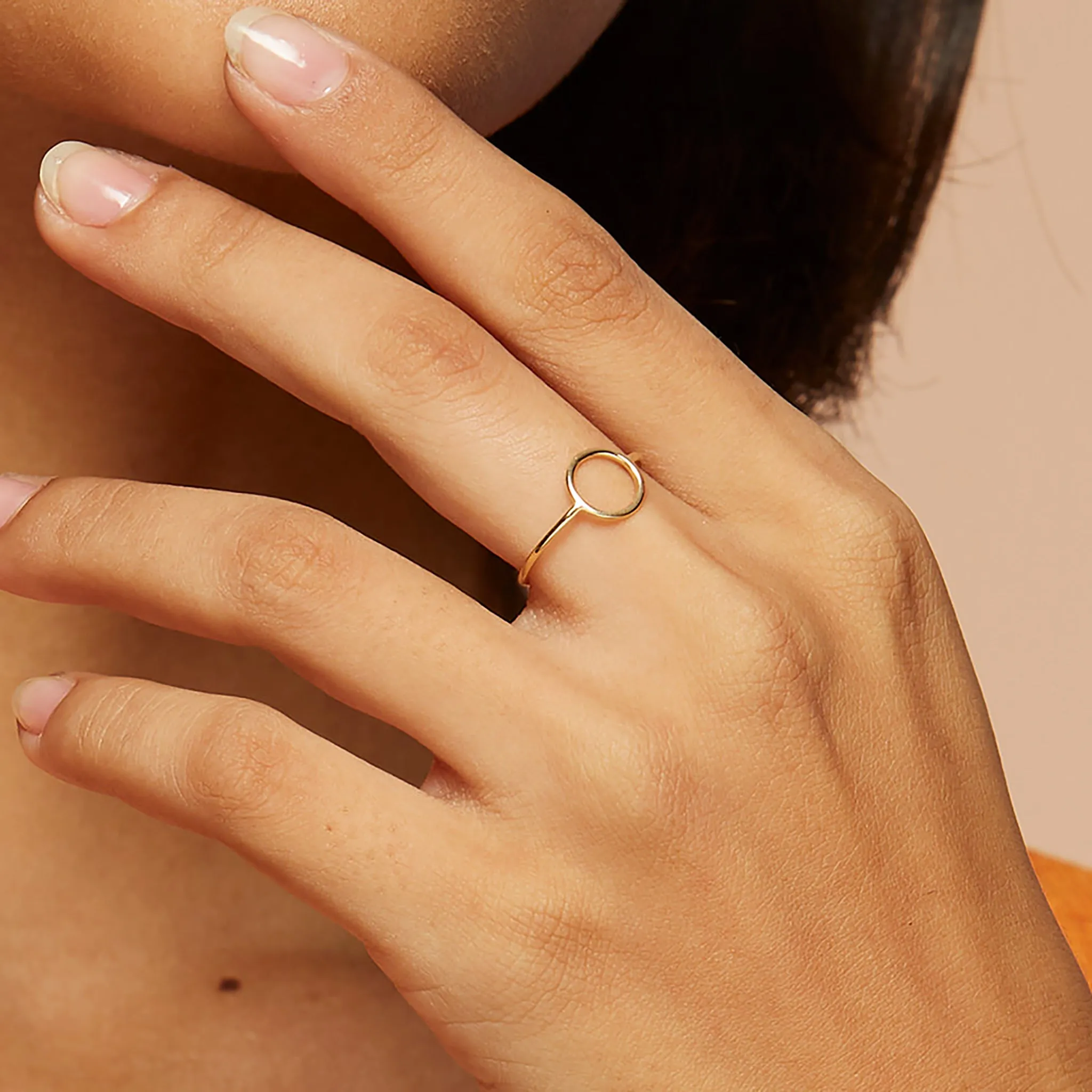 14k Gold Circle Ring