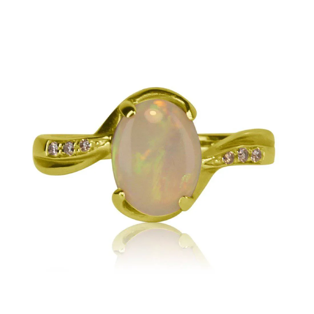 14kt Yellow Gold White Opal ring