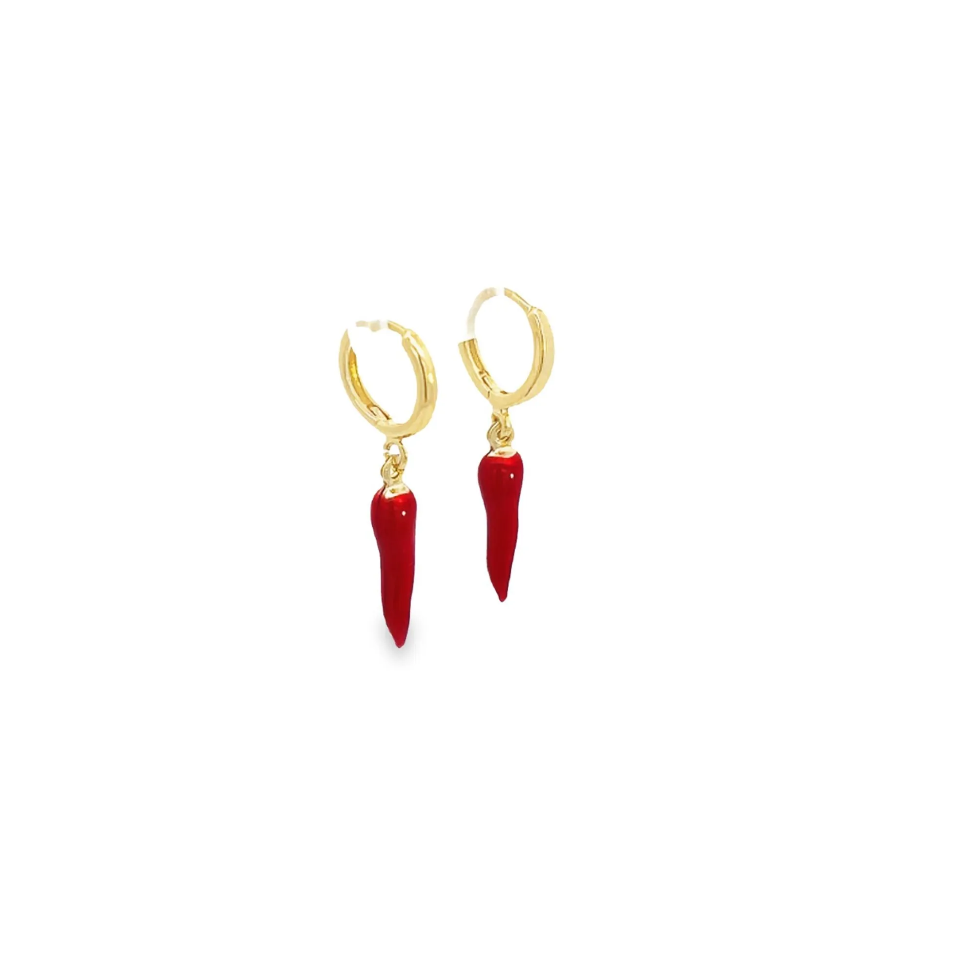 18K Gold Filled Hoop Chili Pepper Earrings