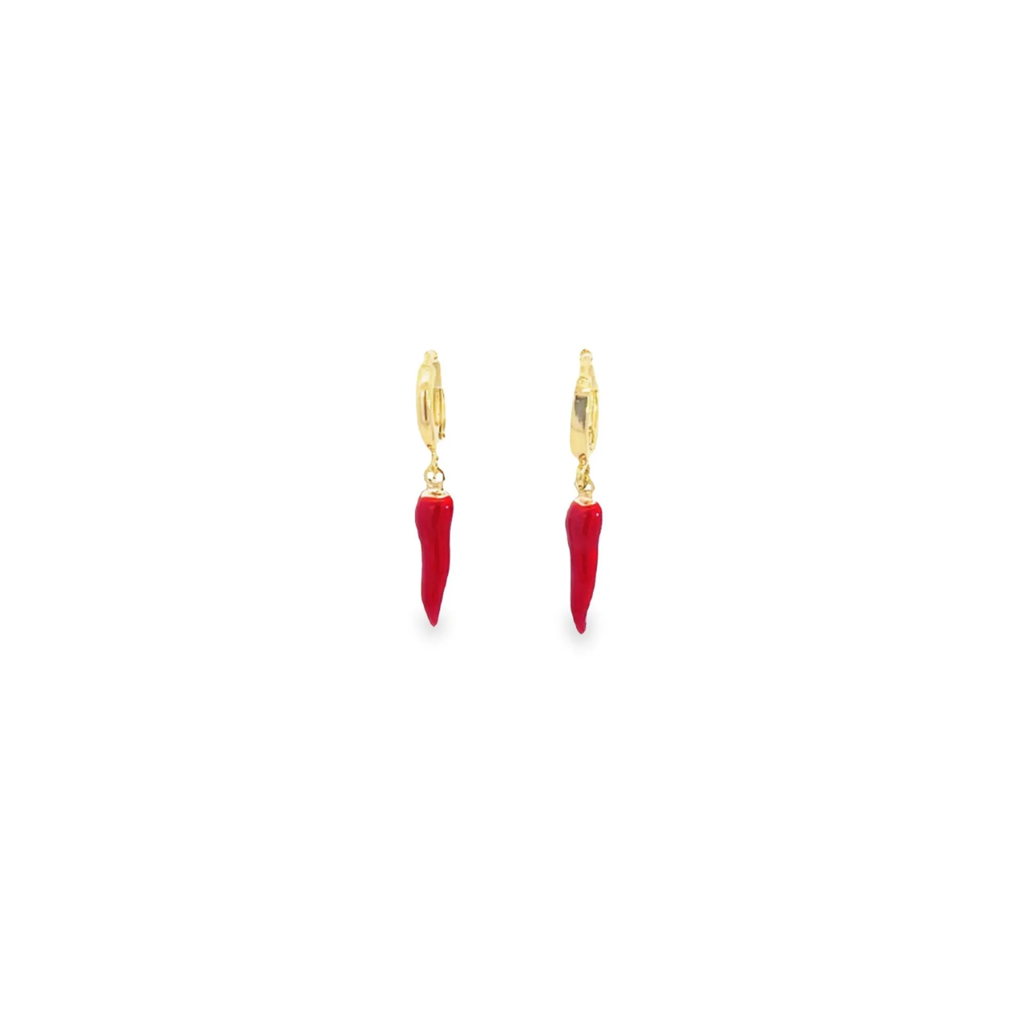 18K Gold Filled Hoop Chili Pepper Earrings