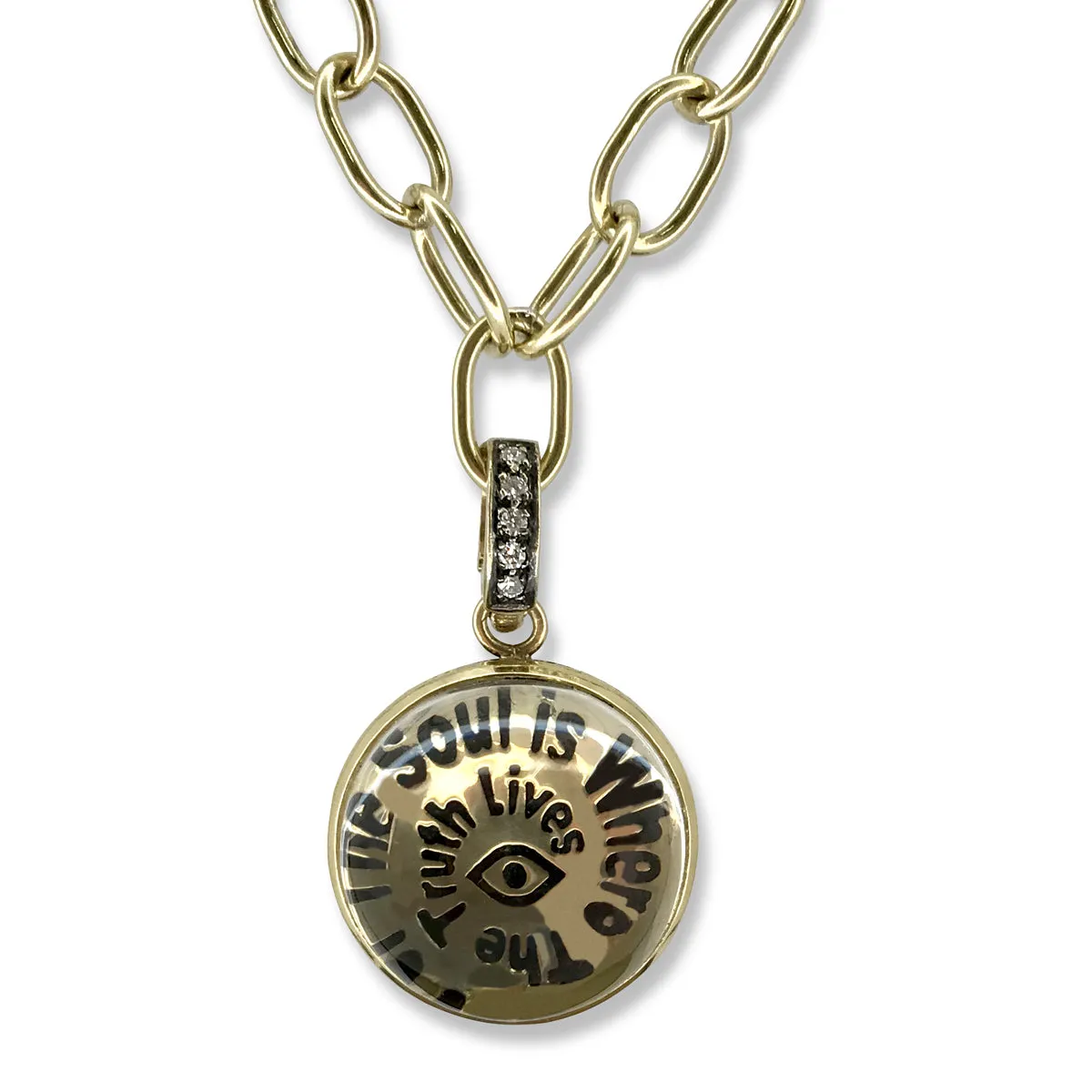 18kt Green Gold Truth Word Art Charm