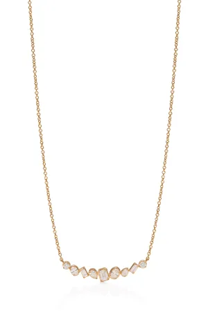 18KY Diamond Bar Necklace