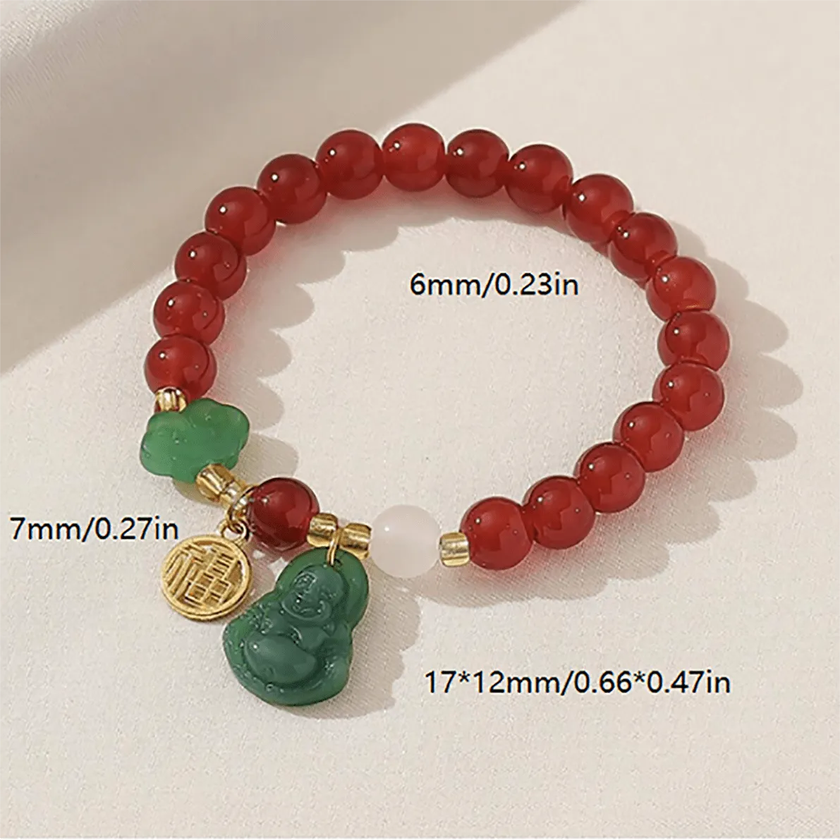 1pc Buddha Glass Safety Lock Fortune Transfer Delicate Women's Beading Bracelets