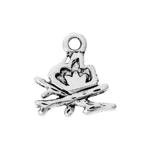 20 Pcs Tibetan Silver CAMPING FIRE 11mm x 11mm Charms Pendants, Lead & Nickel Free Metal Charms Pendants Beads