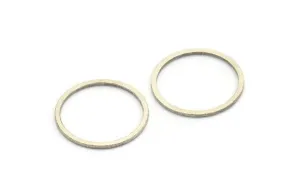 23mm Circle Connector, 12 Antique Silver Plated Brass Circle Connectors (23x1.3x1mm) A3782