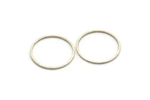 25mm Circle Connector, 12 Antique Silver Plated Brass Circle Connectors (25x1x1mm) A3769