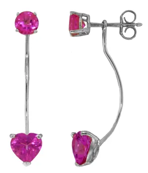 4.55 Carat 14K Solid White Gold Pillar Of Confidence Pink Topaz Earrings