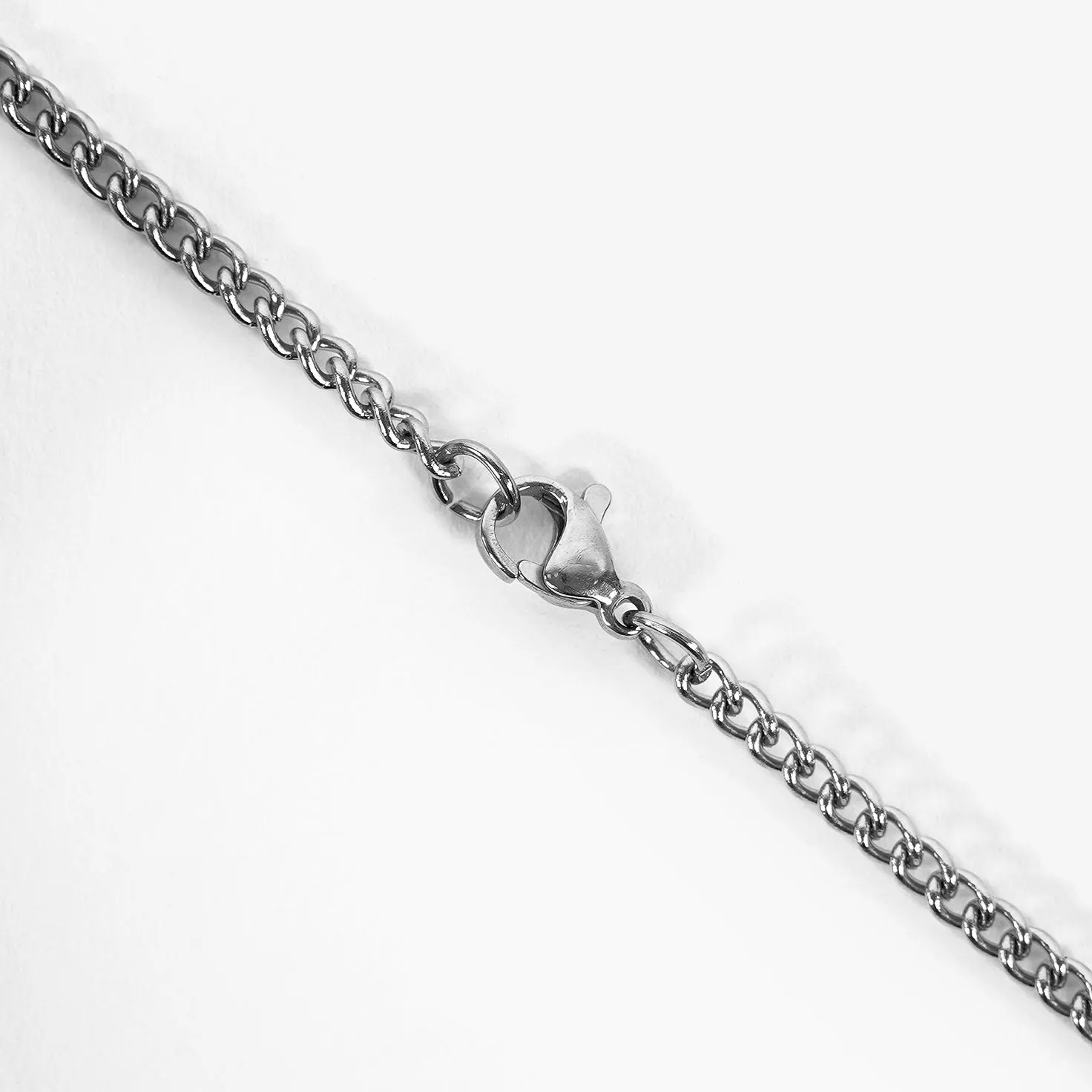 57 Number Pendant with Chain Necklace - Stainless Steel