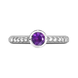 5mm Amethyst Granular Dotty Twinkle Ring