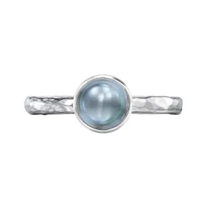 6mm Dove Grey Pearl Hammered Twinkle Ring