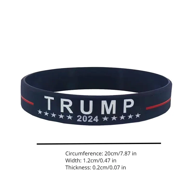 6pc 2024 US Trump Supporters Election Wristbands Patriotic Inspirational GOP Bracelets