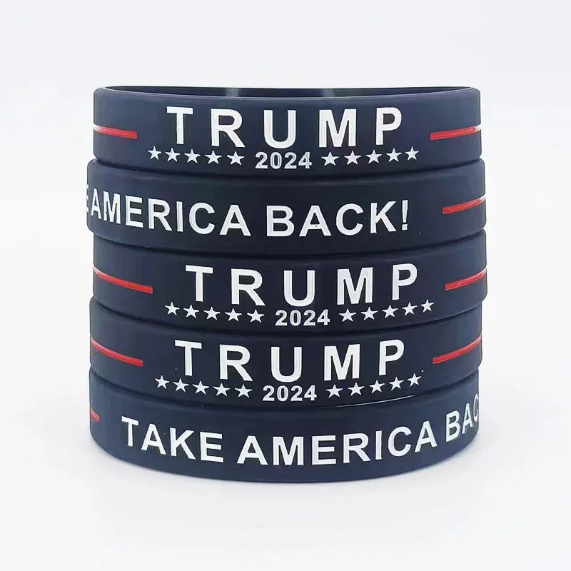 6pc 2024 US Trump Supporters Election Wristbands Patriotic Inspirational GOP Bracelets