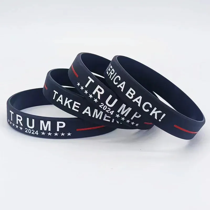 6pc 2024 US Trump Supporters Election Wristbands Patriotic Inspirational GOP Bracelets