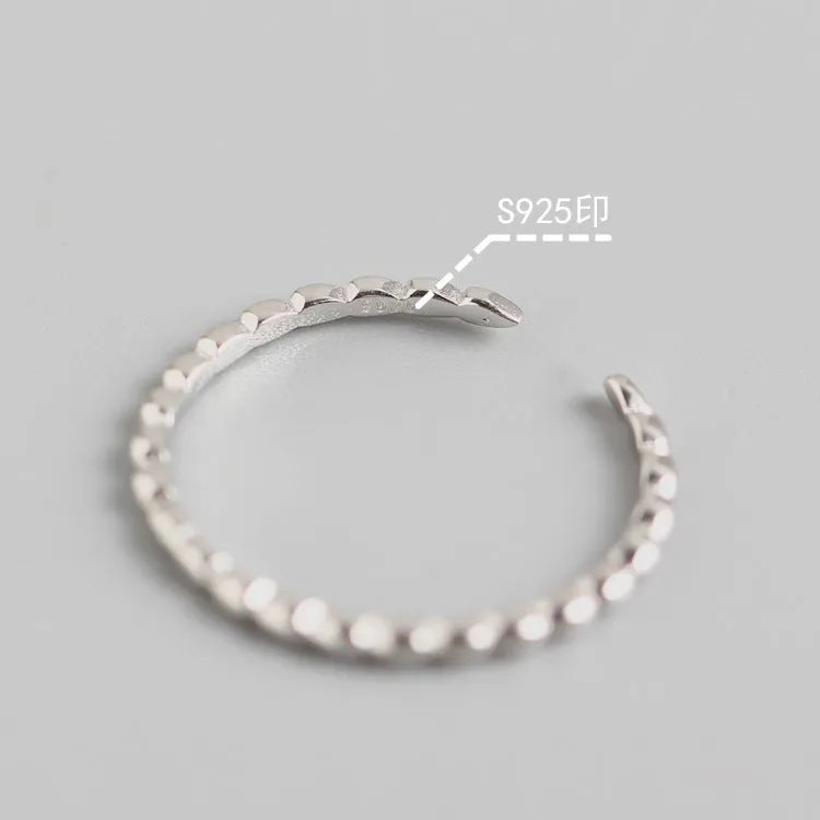 925 Sterling Silver Minimalist Women Droplet Silver Polishing Rings