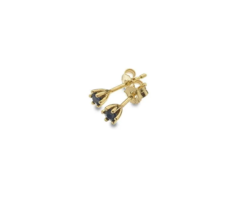 9ct Yellow Gold 3mm Sapphire Stud Earrings