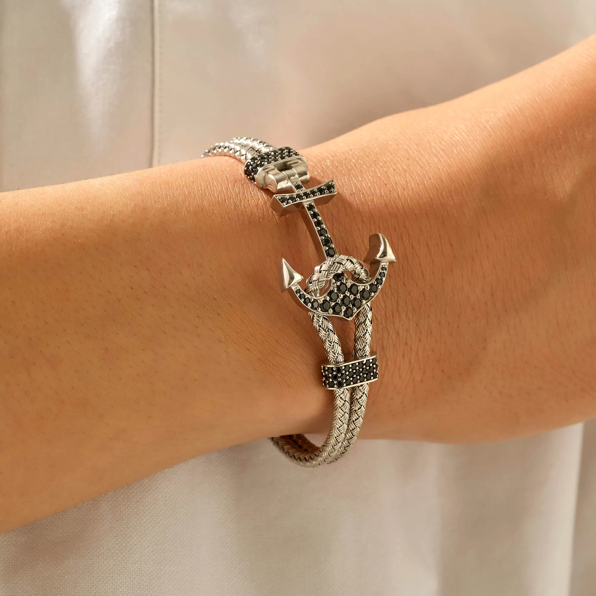 Anchor Bangle - Silver