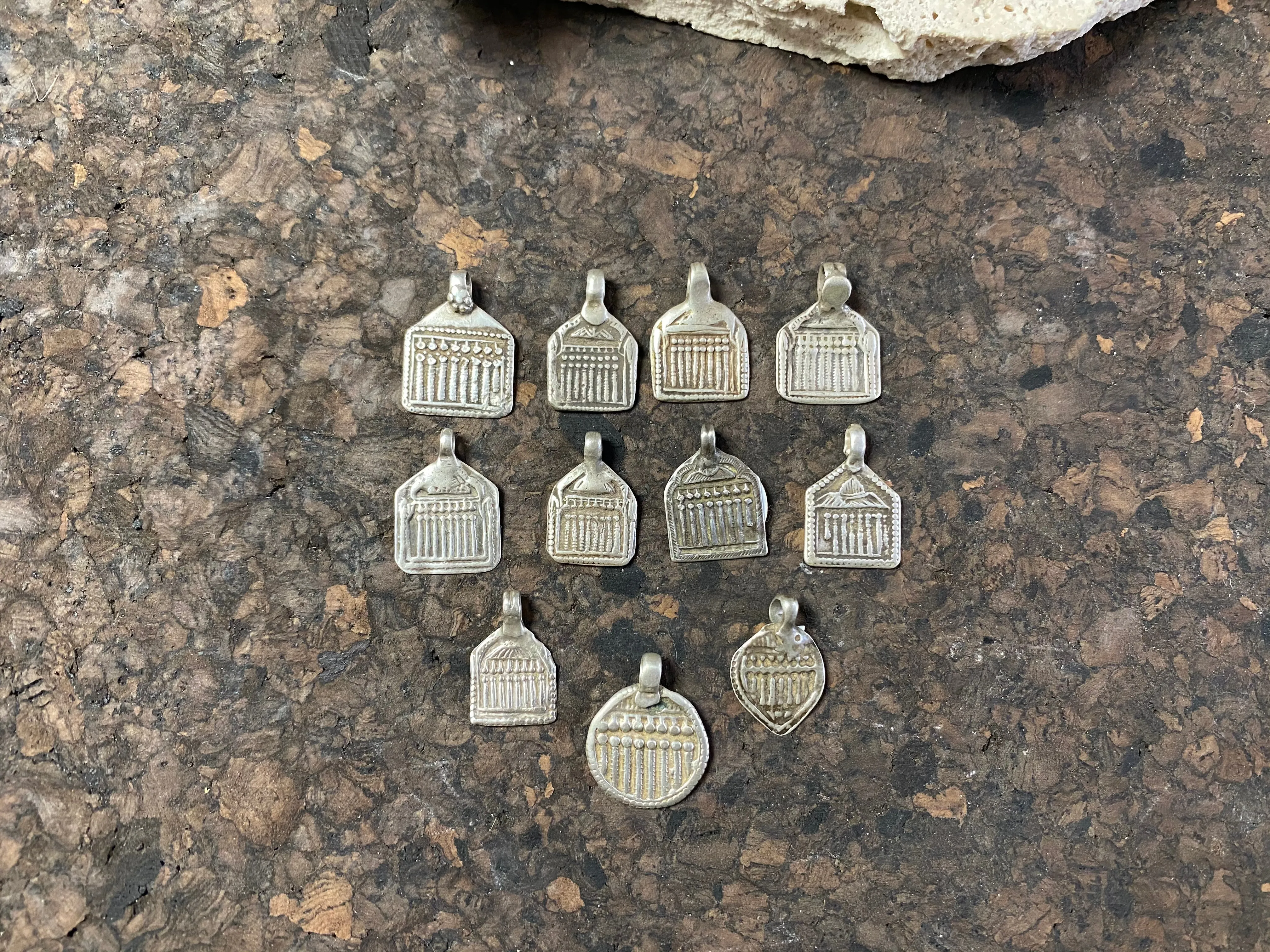 Antique Silver Tribal Amulet Pendants - Skanda