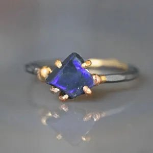 Australian Dark Opal Small Stone Ring