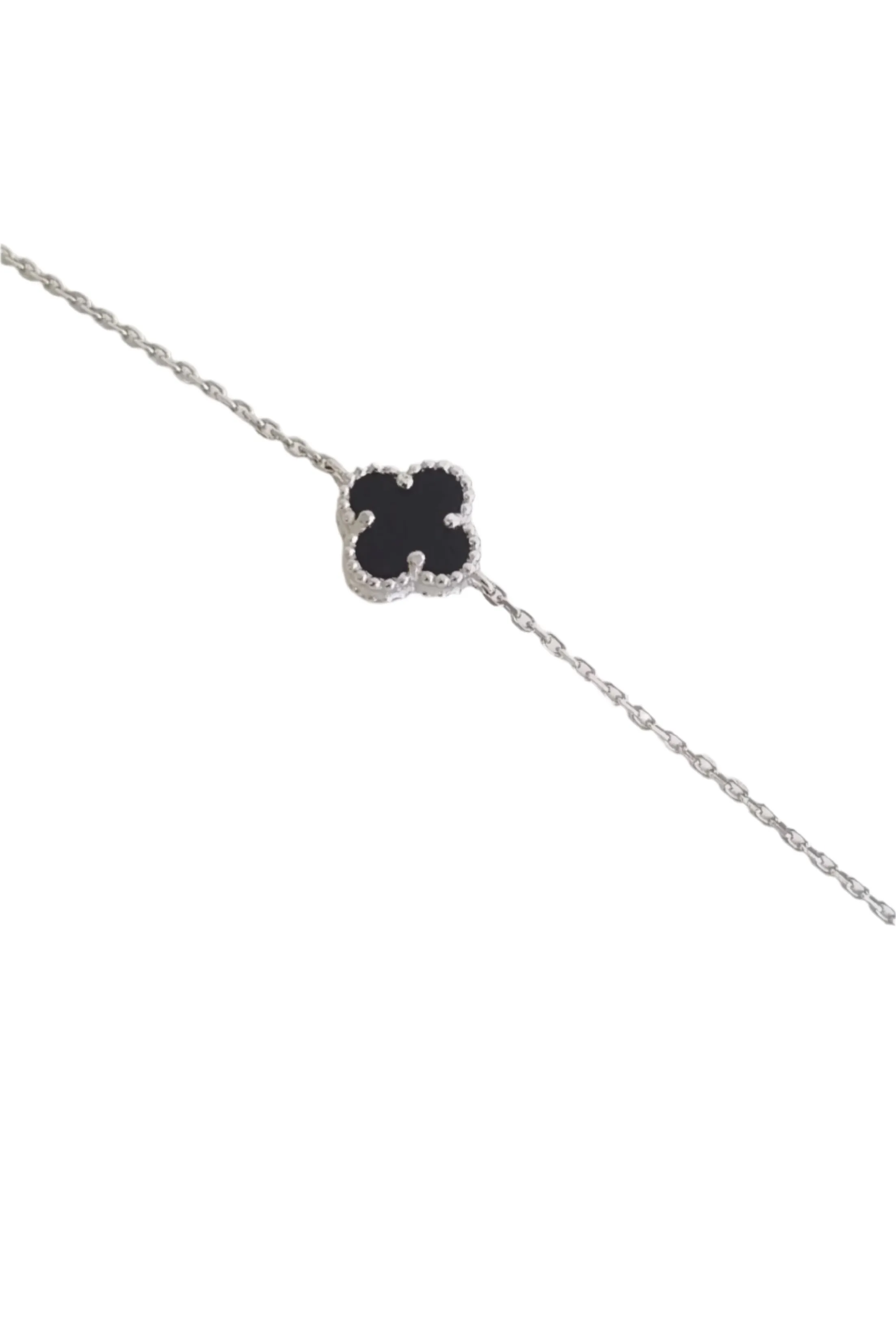 Black Clover Silver Chain Bracelet