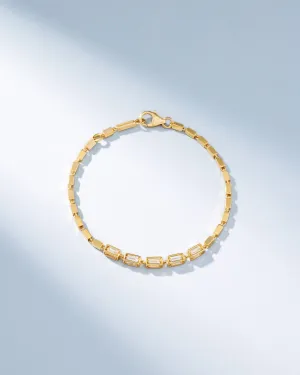 Block-Chain Multi-Diamond Medium Bracelet