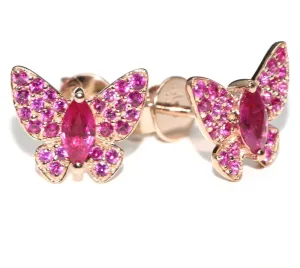 Butterfly Design Marquise Cut Ruby Earrings