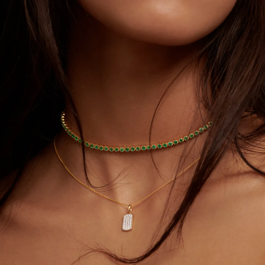 Capri Dreaming® Emerald Tennis Choker | 18K Yellow Gold