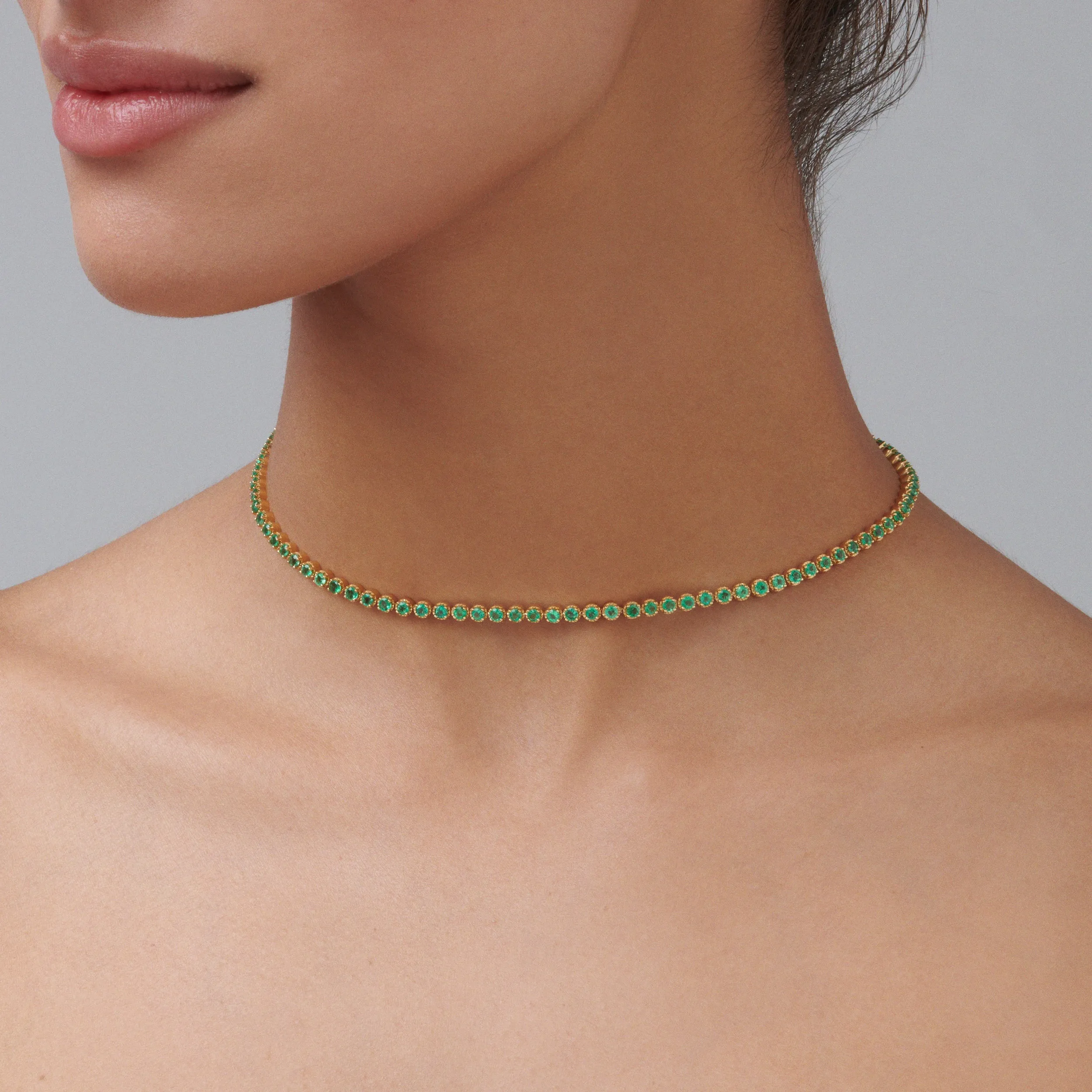 Capri Dreaming® Emerald Tennis Choker | 18K Yellow Gold