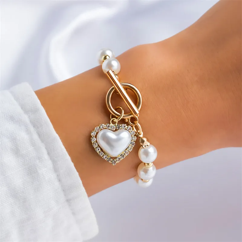 Casual Patchwork Chains Pearl Bracelets