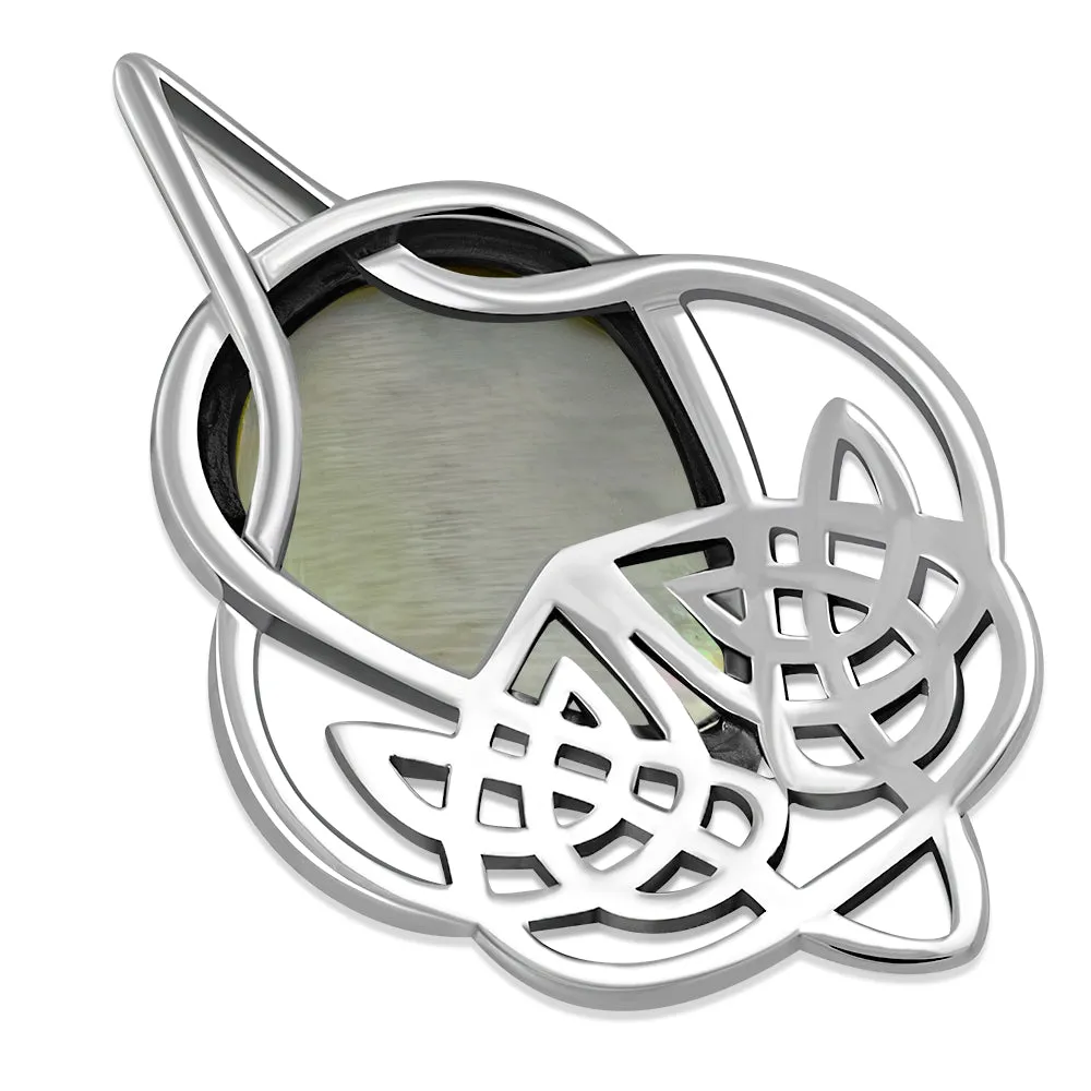 Celtic Knot Mother of Pearl Silver Pendant