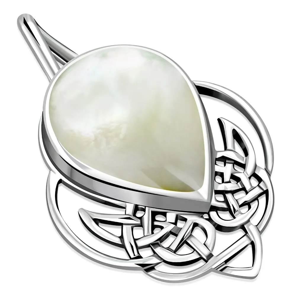 Celtic Knot Mother of Pearl Silver Pendant