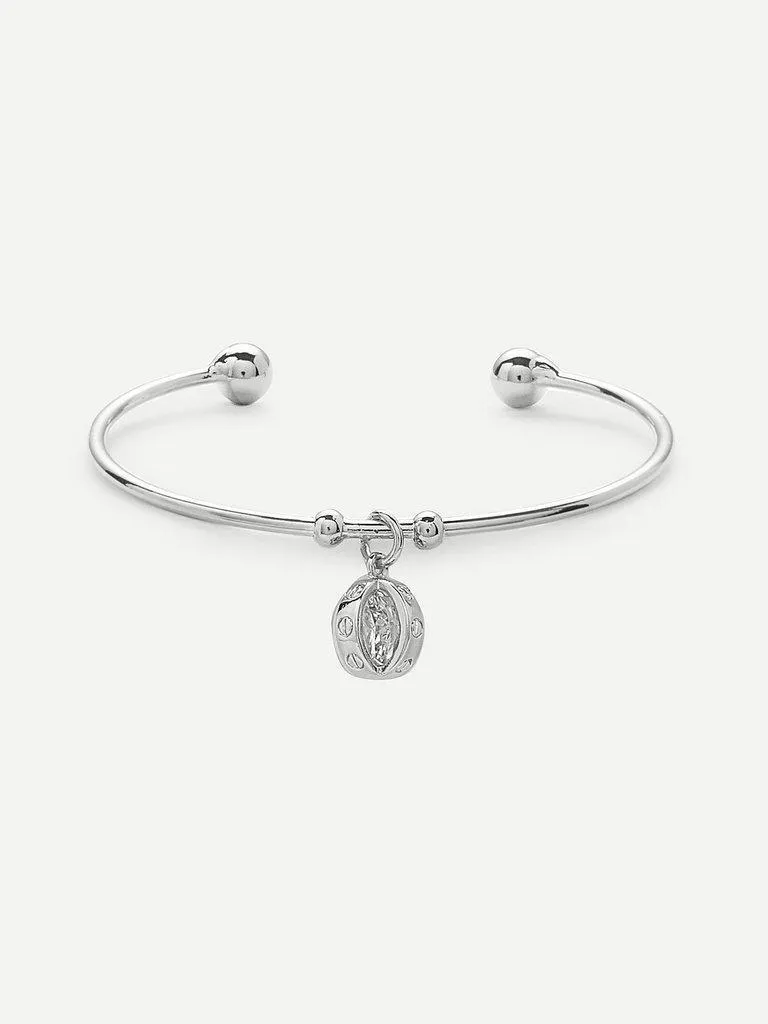 Charm Detail Cuff Bangle